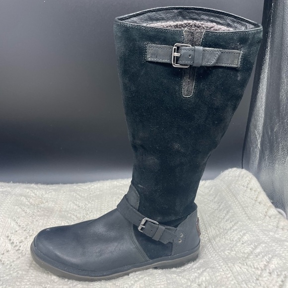 UGG Shoes - Ugg Women’s 6 Thomsen Black Suede Wool Leather Boot Winter Weatherproof Dry Rain